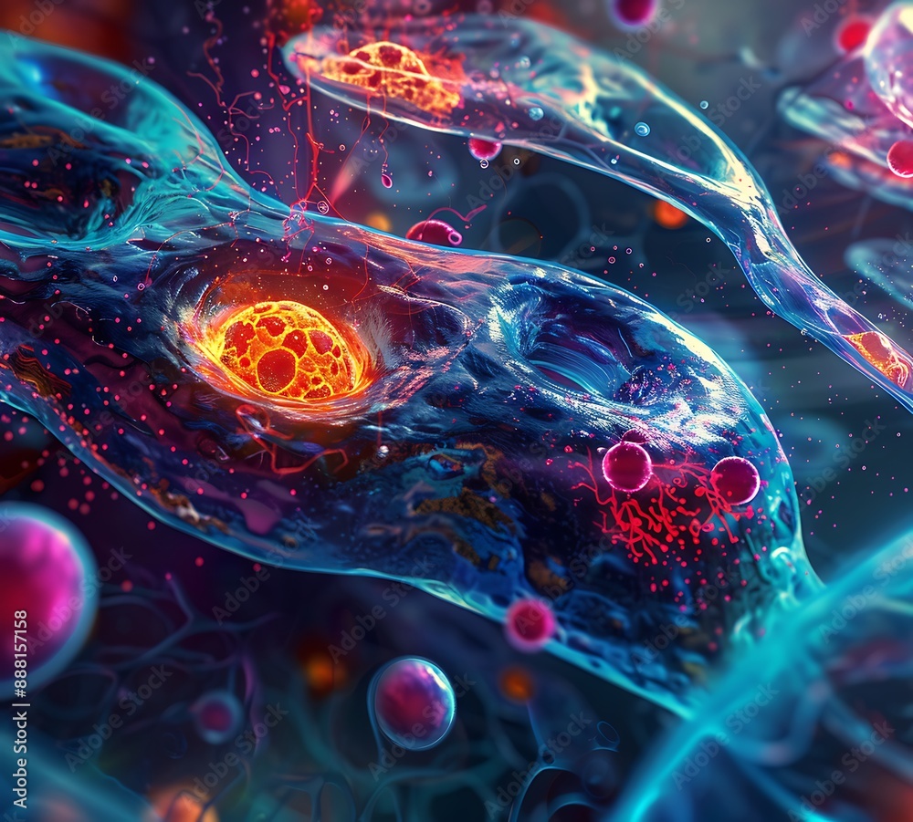 Poster microscopic world: a digital exploration of cellular structures