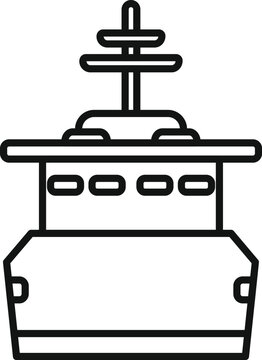 recommend clip art: Black and white line drawing of a military warship sailing on a mission