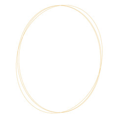 Gold Glittering Elip Of Paint Golden Glitter Texture. Abstract Circle Frame Transparent Background