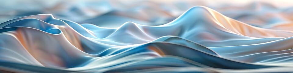 Elegant 3D abstract waves with texture and depth, pastel colors, close-up high-resolution background.