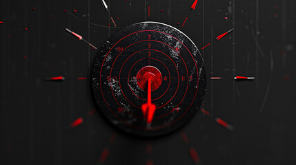 a close up of a dart board