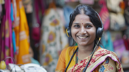 Obraz premium Indian woman customer support executive