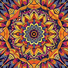  Intricate patterns using geometric shapes in vibrant colors.