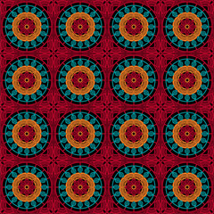 Pattern with crochet granny square wallpaper handmade decorative art design print 