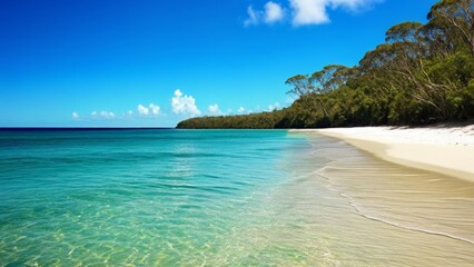 Fototapeta premium Tranquil beach paradise inviting and serene