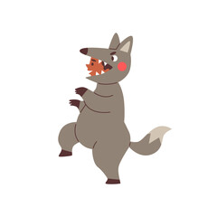 Vector illustration of a children's wolf costume on an isolated background.