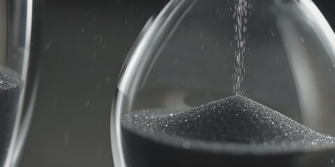 Two glass containers with sand inside, one of which is almost empty