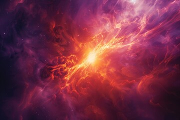 Obraz premium A dark space with a black hole emitting a bright red light, A pulsating glow emanating from a mysterious source, AI generated