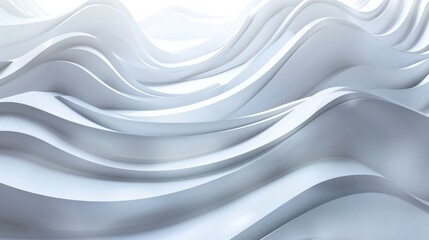 Abstract white waves and curves, creating a sense of fluidity and movement