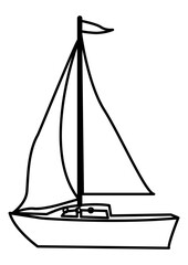 Sailing Boat | Speed Boat | Motor Vessel | Seafarer | Yacht | Pirates | Water Machine | Nautical | Original Illustration | Vector and Clipart | Cutfile and Stencil
