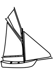 Large Floating Vessel | Tall Ship | Power Driven Vessel | Water Currents | Yacht | Sailing Dinghies | Seafarers | Machine Operator | Original Illustration | Vector and Clipart | Cutfile and Stencil