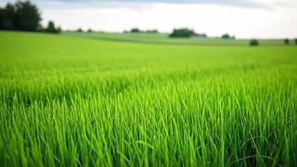 Obraz premium Vibrant green field endless horizon