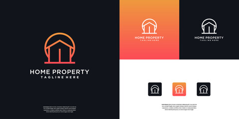 House logo real estate. Minimalist home logo design template
