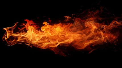 Fototapeta premium Abstract Fire Flames on Black Background.