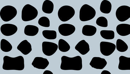  Black polka dot background of milk cow leather.