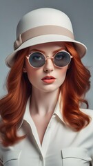 fashion model posing with sunglasses