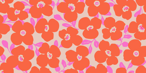Exotic hand drawn flowers, seamless patterns with florals, These repeated and decorative designs are used for packaging, decorating, interior design, wallpapers, banners, background and more.
