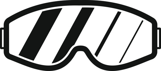 Black simple ski goggles protecting eyes from bright light of sun and snow glare