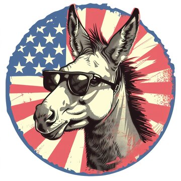 unofficial symbol of USA democratic party donkey