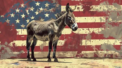 unofficial symbol of USA democratic party donkey