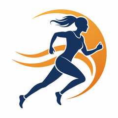 A vector logo lady running