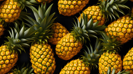 Fototapeta premium vibrant graphic background of pineapple seamless pattern