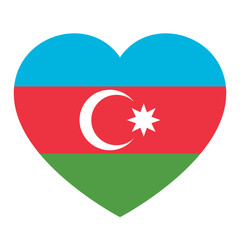flag of Azerbaijan in form of heart, symbol of love