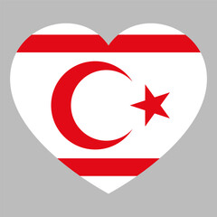 flag of Northern Cyprus in form of heart, symbol of love