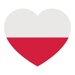 flag of Poland in form of heart, symbol of love