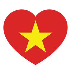 flag of Vietnam in form of heart, symbol of love