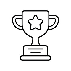 award trophy line icon with white background vector stock illustration