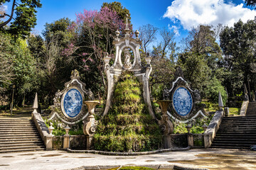 Mermaid Garden, Jardim da Sereia in the center of Coimbra, Portugal. 18th century public park
