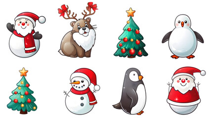 Christmas decoration on transparent background