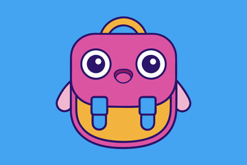 Obraz premium Cartoon School Bag Vector Art Illustration