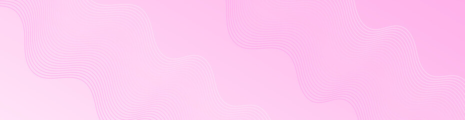 Abstract background with lines and waves. Web banner size. Element for design. Vector background for brochure, booklet, flyer, poster. Pink gradient. Summer, love