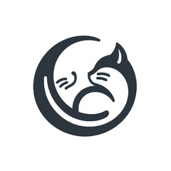 Cat vector logo, icon isolated on white background