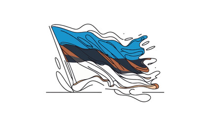 Estonia flag line art drawing