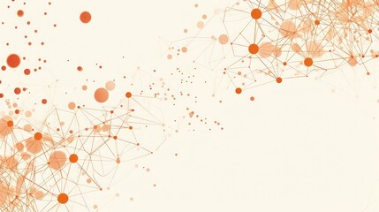 Burnt orange dots connected by sienna lines on a soft cream canvas, text space in the lower center