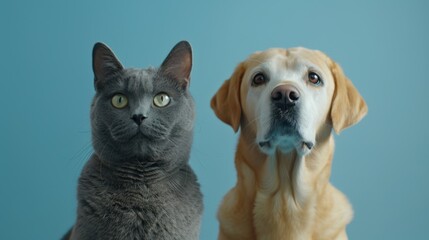 The cat and dog portrait