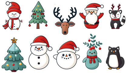 Christmas decoration on transparent background
