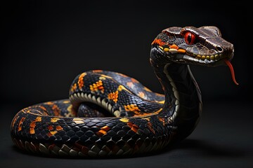 Obraz premium a photo-realistic image of a snake with dragon horns