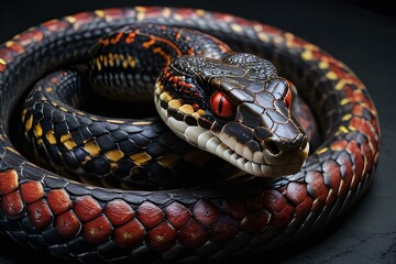 Obraz premium a photo-realistic image of a snake with dragon horns