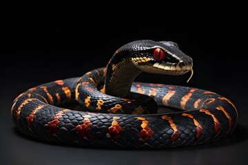 Fototapeta premium a photo-realistic image of a snake with dragon horns