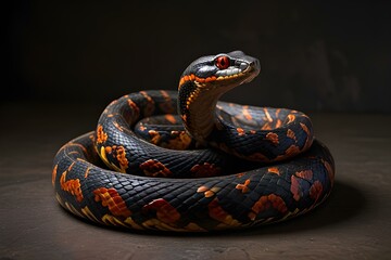 Obraz premium a photo-realistic image of a snake with dragon horns