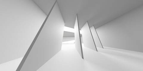 Obraz premium White modern space architectural background. Futuristic design