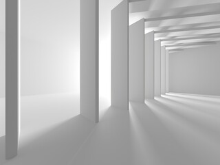 Obraz premium White futuristic empty room interior space. Architecture design