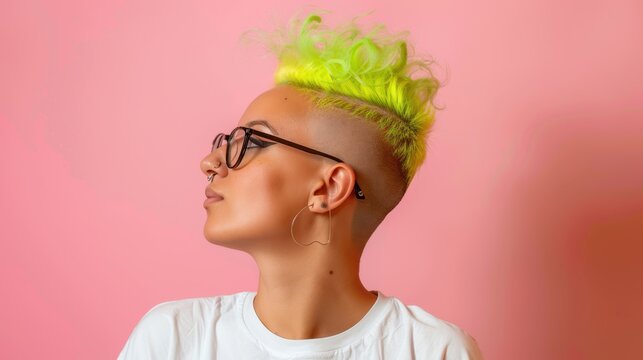 The Woman with Neon Hair
