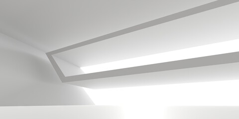 White modern space architectural background. Futuristic design
