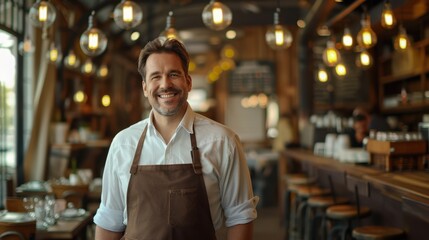 Fototapeta premium The Smiling Cafe Owner