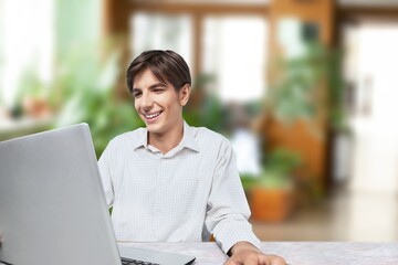 Business man at work in modern office